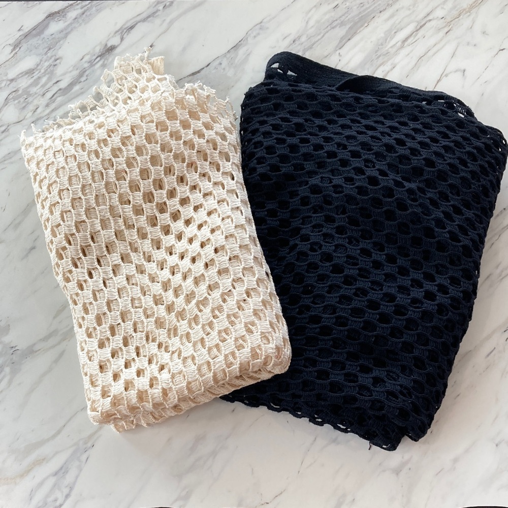 Woven/Knit Material for Apparel Cream and Black